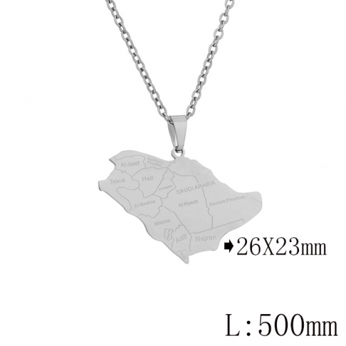 BC Wholesale Map Necklace Jewelry Stainless Steel 316L Necklace NO.#YJ009N0682