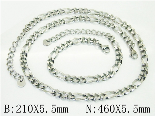 BC Wholesale Jewelry Sets Stainless Steel 316L Necklace & Bracelet Set NO.#BC40S0536OL