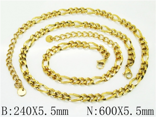 BC Wholesale Jewelry Sets Stainless Steel 316L Necklace & Bracelet Set NO.#BC40S0535HNR