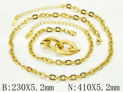 BC Wholesale Jewelry Sets Stainless Steel 316L Necklace & Bracelet Set NO.#BC40S0533NO