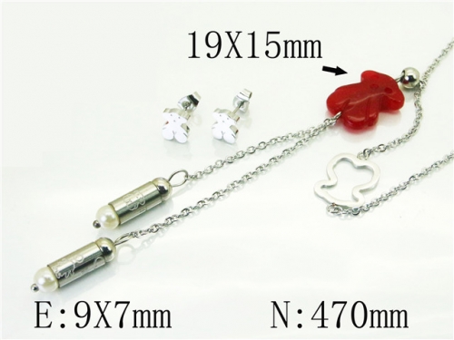 BC Wholesale Jewelry Sets 316L Stainless Steel Jewelry Earrings Pendants Sets NO.#BC64S1339HKB