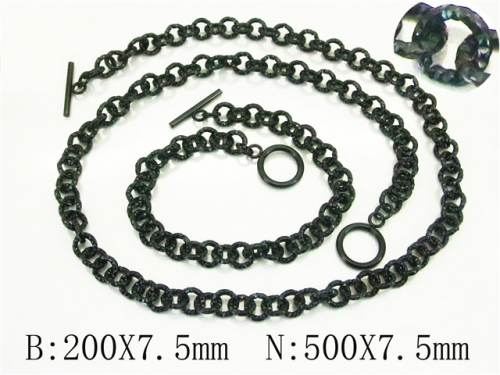 BC Wholesale Jewelry Sets Stainless Steel 316L Necklace & Bracelet Set NO.#BC70S0537HKL