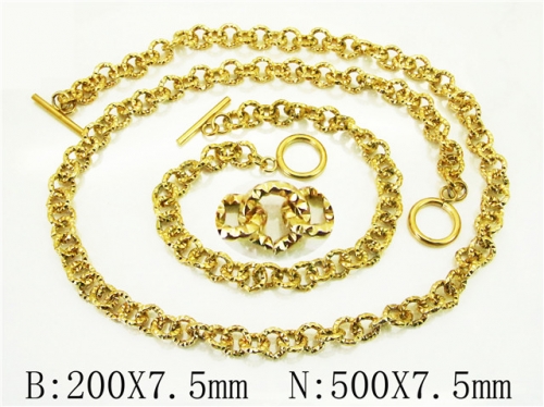 BC Wholesale Jewelry Sets Stainless Steel 316L Necklace & Bracelet Set NO.#BC70S0534HKL