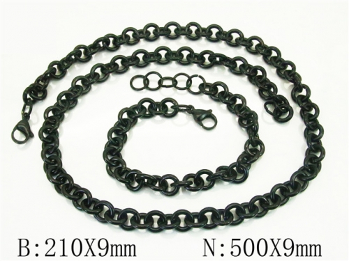 BC Wholesale Jewelry Sets Stainless Steel 316L Necklace & Bracelet Set NO.#BC70S0532HOF