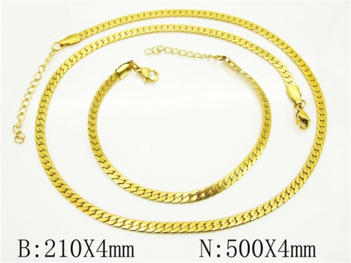 BC Wholesale Jewelry Sets Stainless Steel 316L Necklace & Bracelet Set NO.#BC70S0529HBB