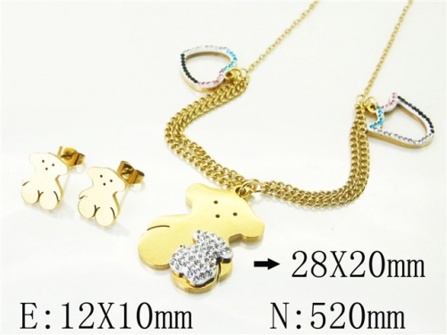 BC Wholesale Jewelry Sets 316L Stainless Steel Jewelry Earrings Pendants Sets NO.#BC02S2894HMA