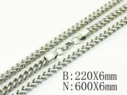 BC Wholesale Jewelry Sets Stainless Steel 316L Necklace & Bracelet Set NO.#BC40S0544IJL