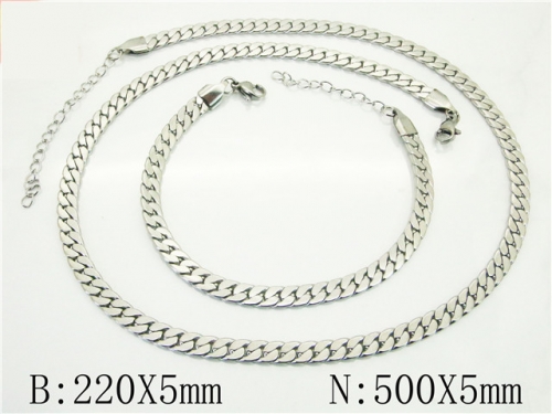 BC Wholesale Jewelry Sets Stainless Steel 316L Necklace & Bracelet Set NO.#BC70S0526OQ