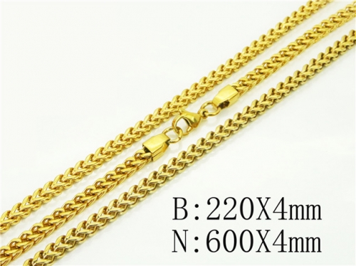 BC Wholesale Jewelry Sets Stainless Steel 316L Necklace & Bracelet Set NO.#BC40S0541IEE