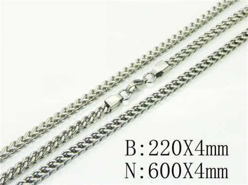 BC Wholesale Jewelry Sets Stainless Steel 316L Necklace & Bracelet Set NO.#BC40S0540HLL