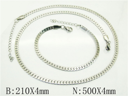 BC Wholesale Jewelry Sets Stainless Steel 316L Necklace & Bracelet Set NO.#BC70S0528ML