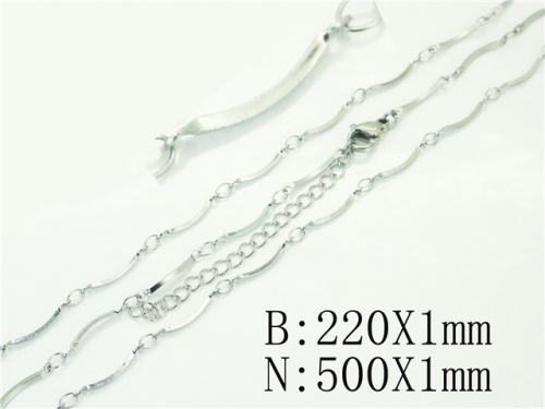 Wholesale Jewelry Sets Stainless Steel 316L Necklace & Bracelet Set BC70S0548QLL