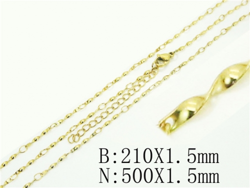 Wholesale Jewelry Sets Stainless Steel 316L Necklace & Bracelet Set BC70S0557XNL