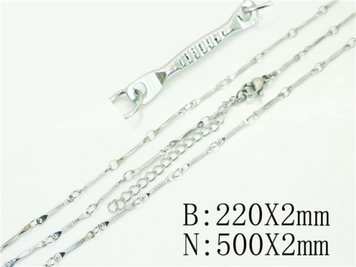 Wholesale Jewelry Sets Stainless Steel 316L Necklace & Bracelet Set BC70S0546TLL