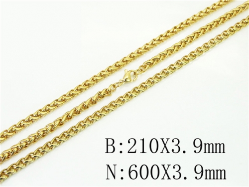 Wholesale Jewelry Sets Stainless Steel 316L Necklace & Bracelet Set BC40S0558PW