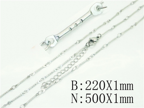 Wholesale Jewelry Sets Stainless Steel 316L Necklace & Bracelet Set BC70S0542QLL