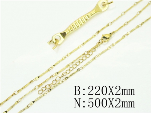 Wholesale Jewelry Sets Stainless Steel 316L Necklace & Bracelet Set BC70S0547ZNL
