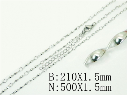 Wholesale Jewelry Sets Stainless Steel 316L Necklace & Bracelet Set BC70S0556YLL