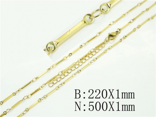 Wholesale Jewelry Sets Stainless Steel 316L Necklace & Bracelet Set BC70S0553CNL