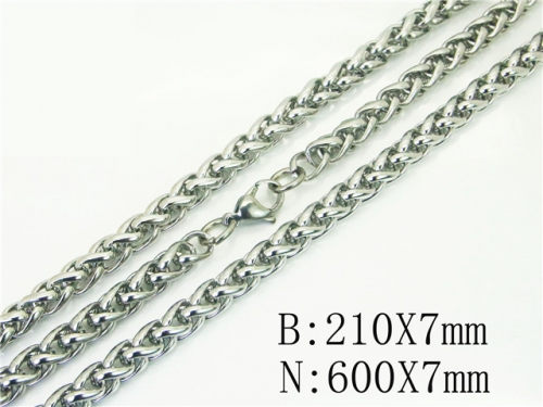 Wholesale Jewelry Sets Stainless Steel 316L Necklace & Bracelet Set BC40S0551HDD