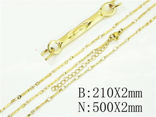 Wholesale Jewelry Sets Stainless Steel 316L Necklace & Bracelet Set BC70S0545ENL