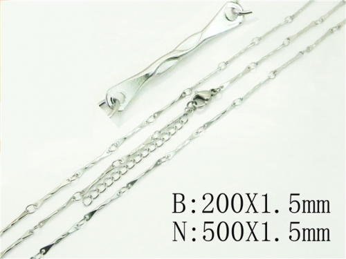 Ulyta Wholesale Jewelry Sets Stainless Steel 316L Necklace & Bracelet Set BC70S0564SLL