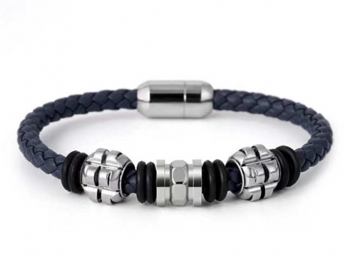 BC Jewelry Wholesale Leather Bracelet Stainless Steel And Leather Bracelet Jewelry SJ85B2986