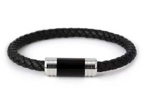 BC Jewelry Wholesale Leather Bracelet Stainless Steel And Leather Bracelet Jewelry SJ85B2998