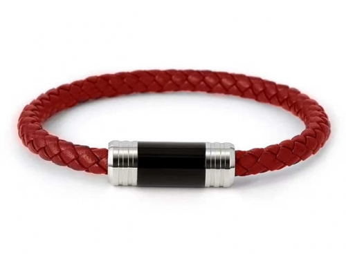 BC Jewelry Wholesale Leather Bracelet Stainless Steel And Leather Bracelet Jewelry SJ85B2996