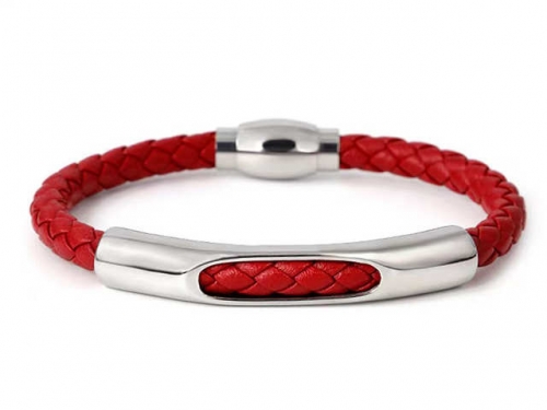 BC Jewelry Wholesale Leather Bracelet Stainless Steel And Leather Bracelet Jewelry SJ85B2959