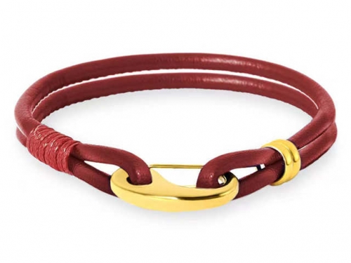 BC Jewelry Wholesale Leather Bracelet Stainless Steel And Leather Bracelet Jewelry SJ85B2953