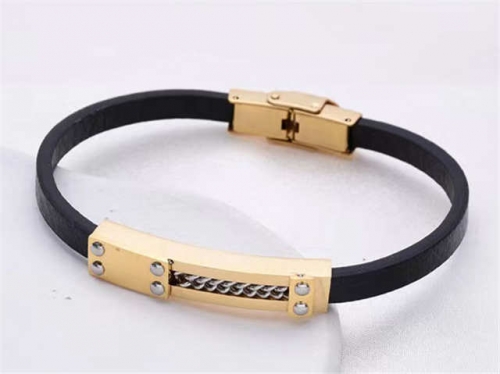 BC Jewelry Wholesale Leather Bracelet Stainless Steel And Leather Bracelet Jewelry SJ85B2879