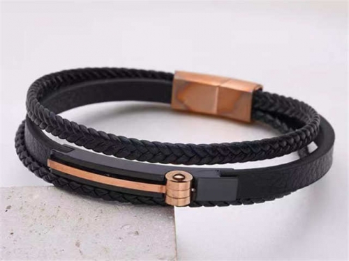 BC Jewelry Wholesale Leather Bracelet Stainless Steel And Leather Bracelet Jewelry SJ85B2875