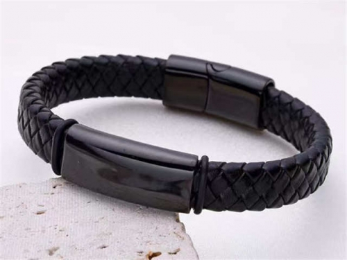 BC Jewelry Wholesale Leather Bracelet Stainless Steel And Leather Bracelet Jewelry SJ85B2886