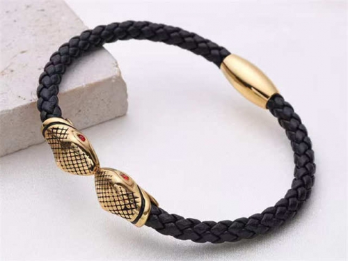 BC Jewelry Wholesale Leather Bracelet Stainless Steel And Leather Bracelet Jewelry SJ85B2866