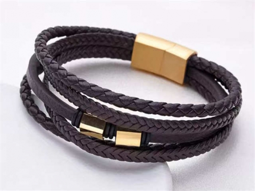 BC Jewelry Wholesale Leather Bracelet Stainless Steel And Leather Bracelet Jewelry SJ85B2899