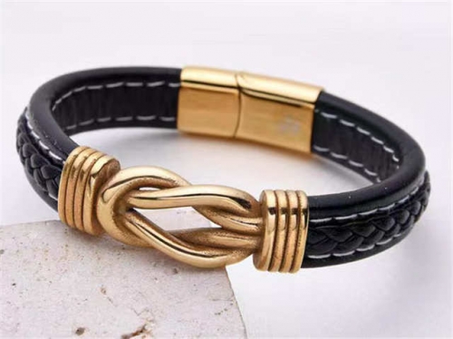 BC Jewelry Wholesale Leather Bracelet Stainless Steel And Leather Bracelet Jewelry SJ85B2891