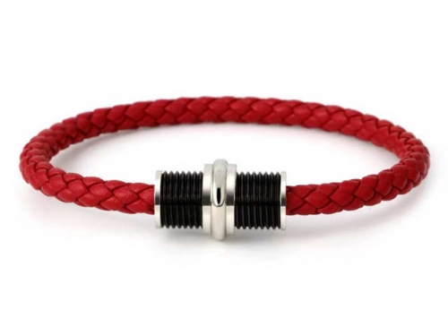 BC Jewelry Wholesale Leather Bracelet Stainless Steel And Leather Bracelet Jewelry SJ85B2999