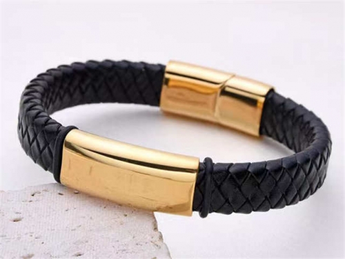BC Jewelry Wholesale Leather Bracelet Stainless Steel And Leather Bracelet Jewelry SJ85B2885