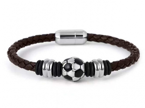 BC Jewelry Wholesale Leather Bracelet Stainless Steel And Leather Bracelet Jewelry SJ85B2821