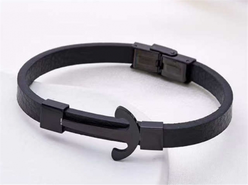 BC Jewelry Wholesale Leather Bracelet Stainless Steel And Leather Bracelet Jewelry SJ85B2902