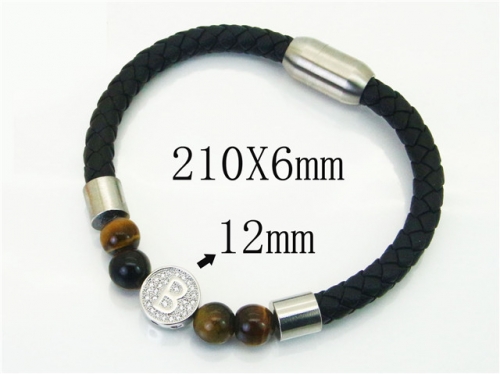 Ulyta Wholesale Jewelry Leather Bracelet Stainless Steel And Leather Bracelet Jewelry BC62B0725HLV