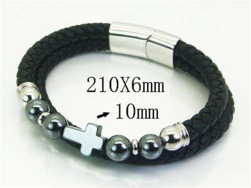 Ulyta Jewelry Wholesale Leather Bracelet Stainless Steel And Leather Bracelet Jewelry BC62B1695HMD