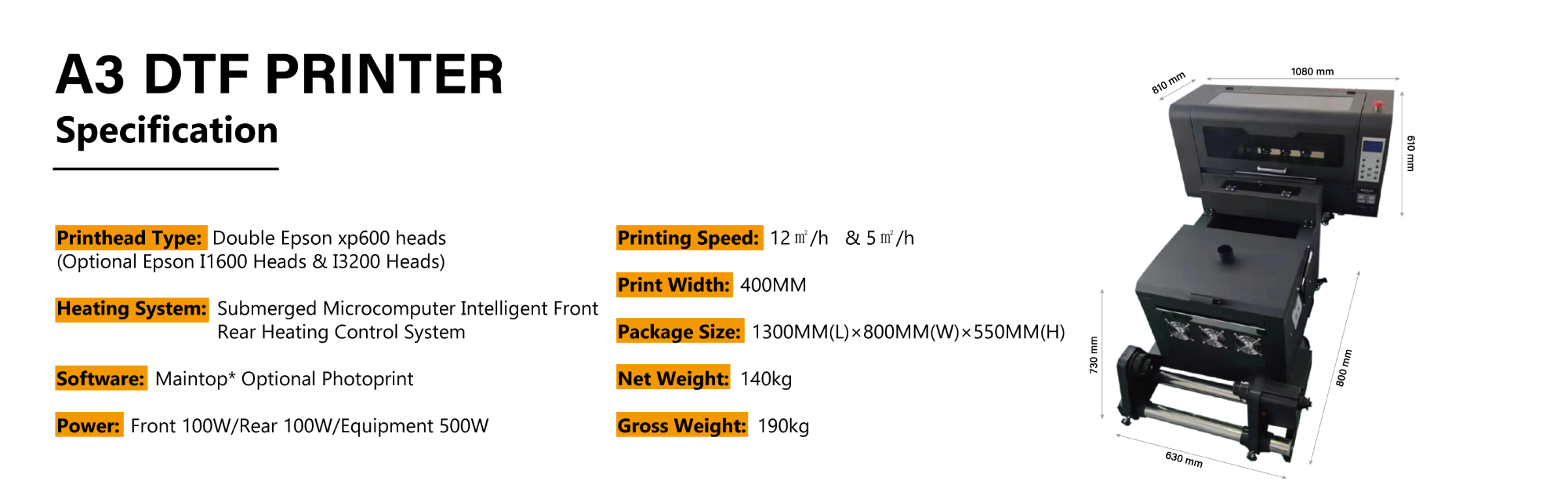 Easy To Operate Inkjet Printers CMYK White Printing Ink Print Machine Shirt Digital