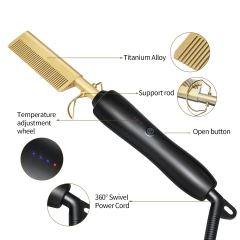 Electric Hot Comb for Hair Straightener & Curling