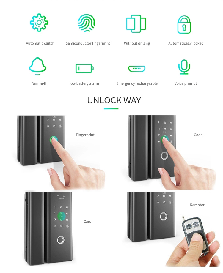 Tuya app glass door lock 