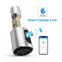 BLE APP Rond Knob Fingerprint Biometric Smart Door Lock Cylinder