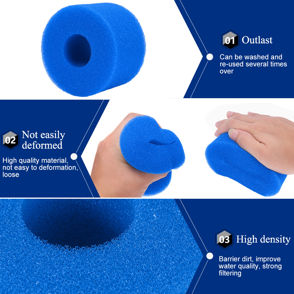 Swimming Pool Filter Foam Reusable Washable Sponge Cartridge Filter Foam
