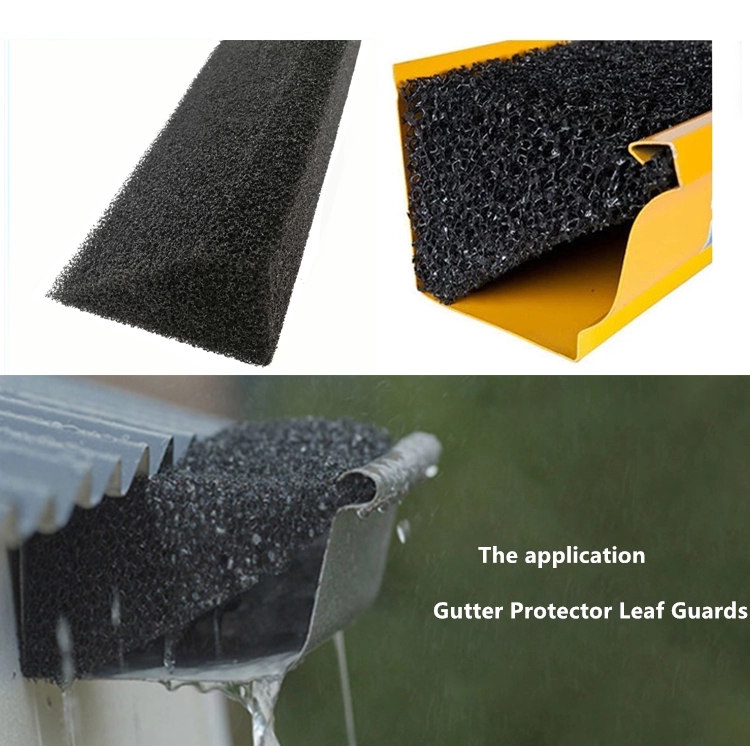 AntiUV Roof leaf gutter guard wedge protection sponge silicone reticulated reticulation rain