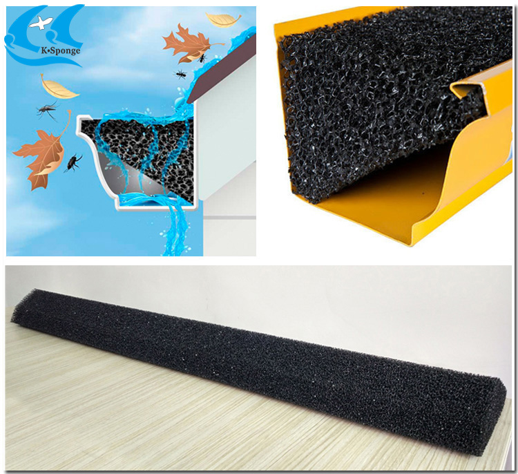 AntiUV Roof leaf gutter guard wedge protection sponge silicone